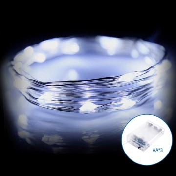 Aigostar - LED Božična veriga 50xLED/3xAA 5,3m hladna bela