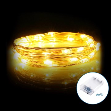 Aigostar - LED božične lučke 100xLED/3xAA 10,3m topla bela