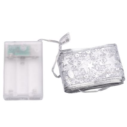 Aigostar - LED božični niz 50 LED, napajanje 3×AA, 5 m, topla bela, srebrna