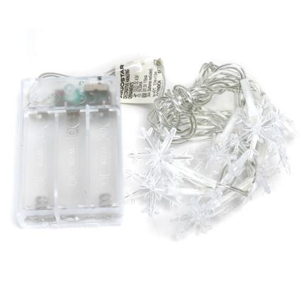 Aigostar - LED božični niz 10xLED/3xAA 1,5 m, topla bela, snežinke