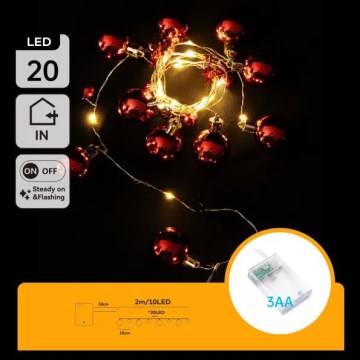 Aigostar - LED božični niz 20xLED/3xAA 2m topla bela