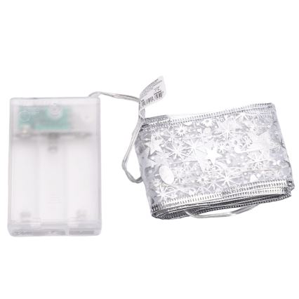 Aigostar - LED božični niz 20xLED/3xAA 2 m topla bela srebrna