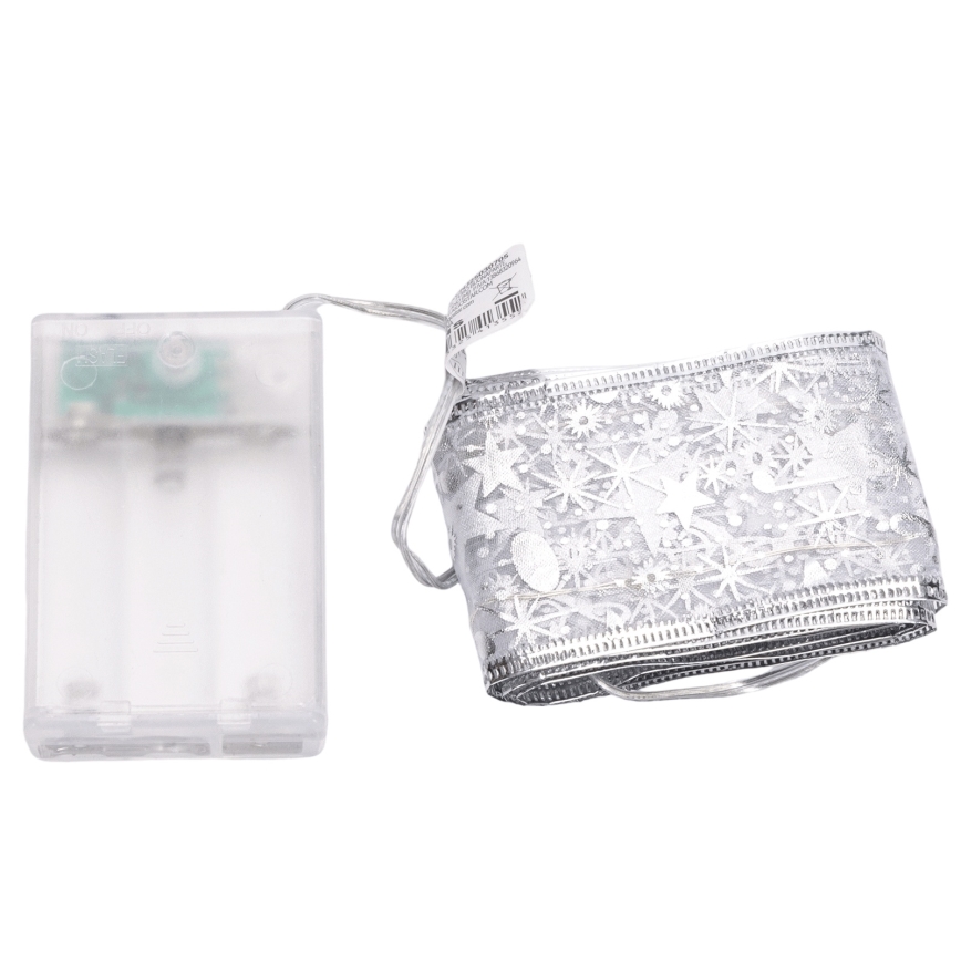 Aigostar - LED božični niz 20xLED/3xAA 2 m topla bela srebrna