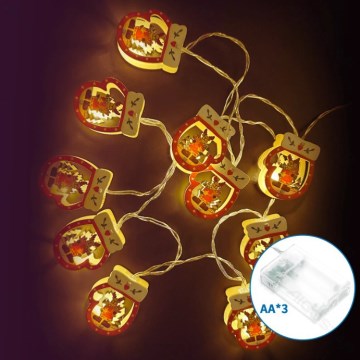 Aigostar - LED božični niz 20xLED/3xAA 3m tople bele rokavice