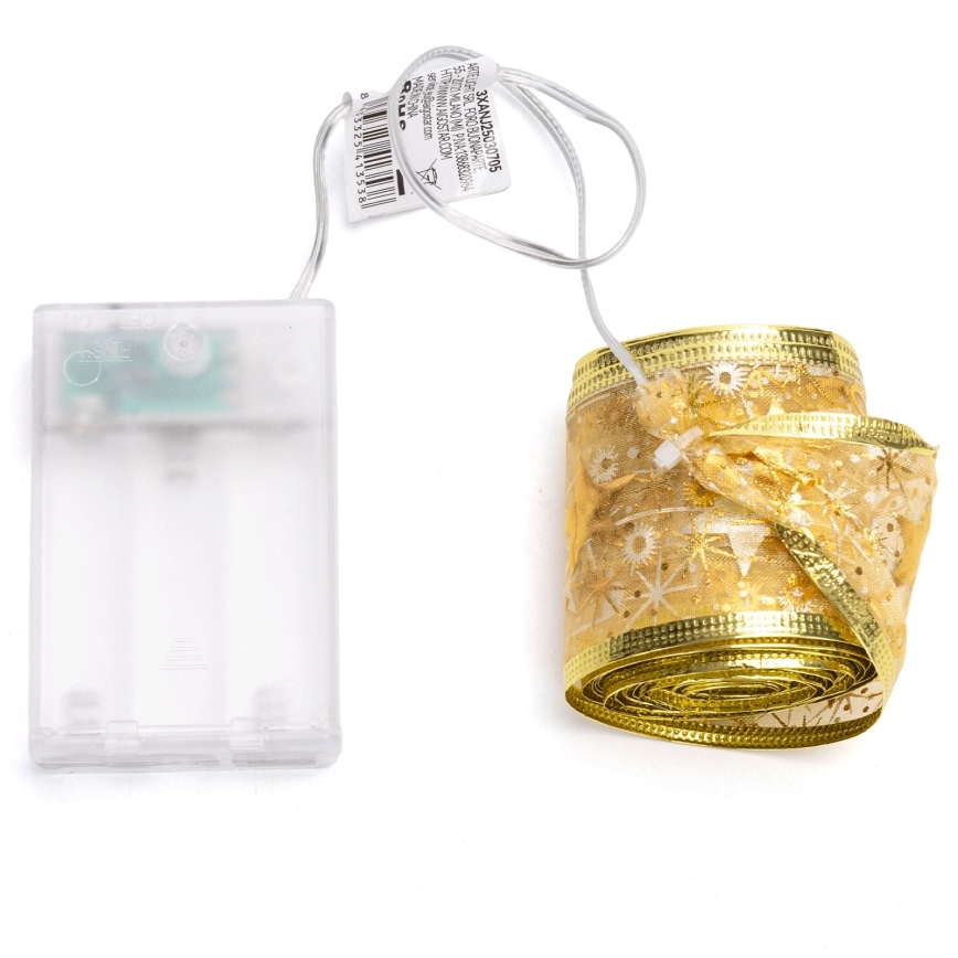 Aigostar - LED božični niz 50xLED/3xAA 5m topla bela zlata