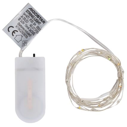 Aigostar - LED božični niz luči 20xLED/2xCR2032 2m multicolor