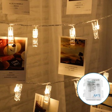 Aigostar - LED Dekorativna veriga s klini 20xLED/3xAA 3,3m toplo bela