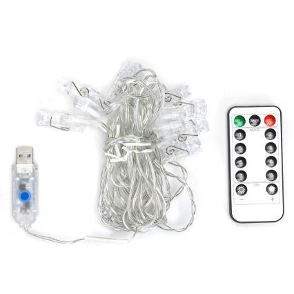 Aigostar - LED dekorativni niz 10xLED/5W/USB 5 m topla bela