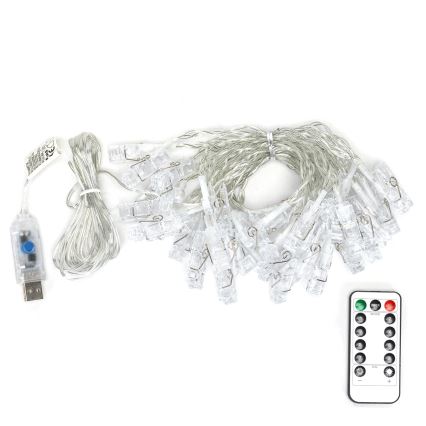 Aigostar - LED dekorativni niz lučk 40xLED/5W/USB 9 m topla bela
