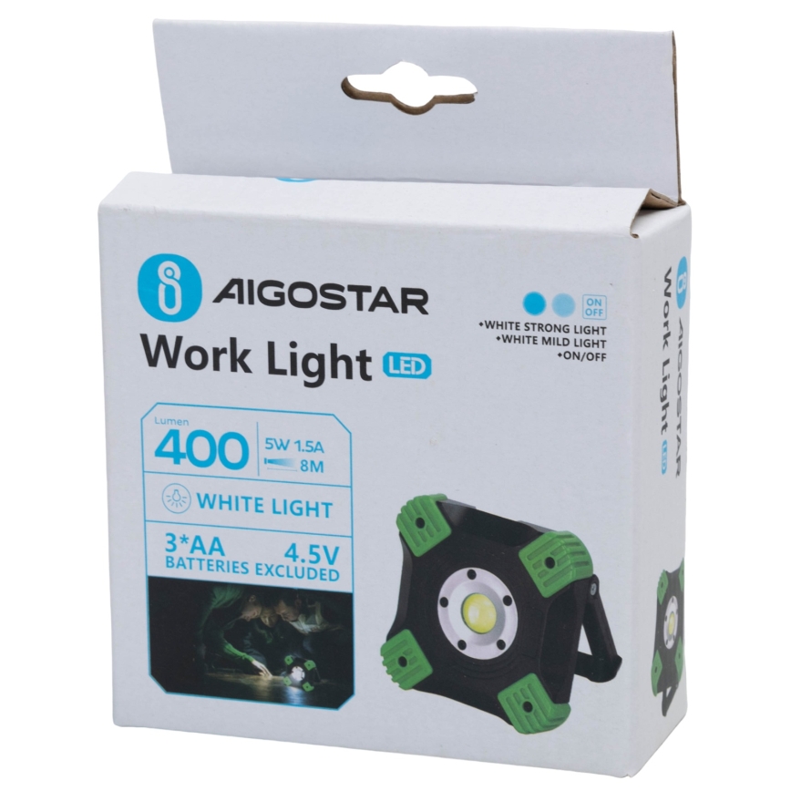 Aigostar - LED delovna svetilka LED/5W/3xAA 6500K IP44