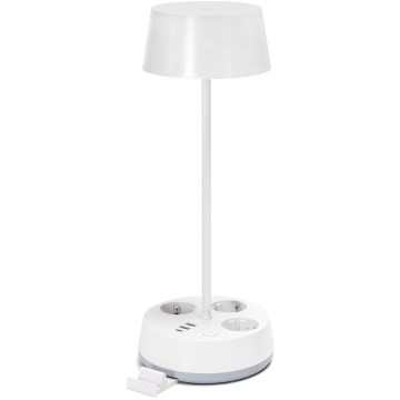 Aigostar - LED Dimmable namizna svetilka z vtičnicami in USB LED/4,6W/230V 3000/4000/6500K bela