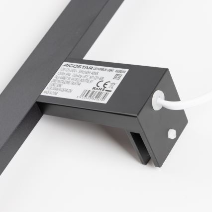 Aigostar - LED Kopalniška luč za osvetlitev ogledala LED/12W/230V 4000K 60 cm IP44 črna