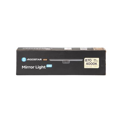 Aigostar - LED Kopalniška luč za osvetlitev ogledala LED/8W/230V 4000K 40 cm IP44 črna