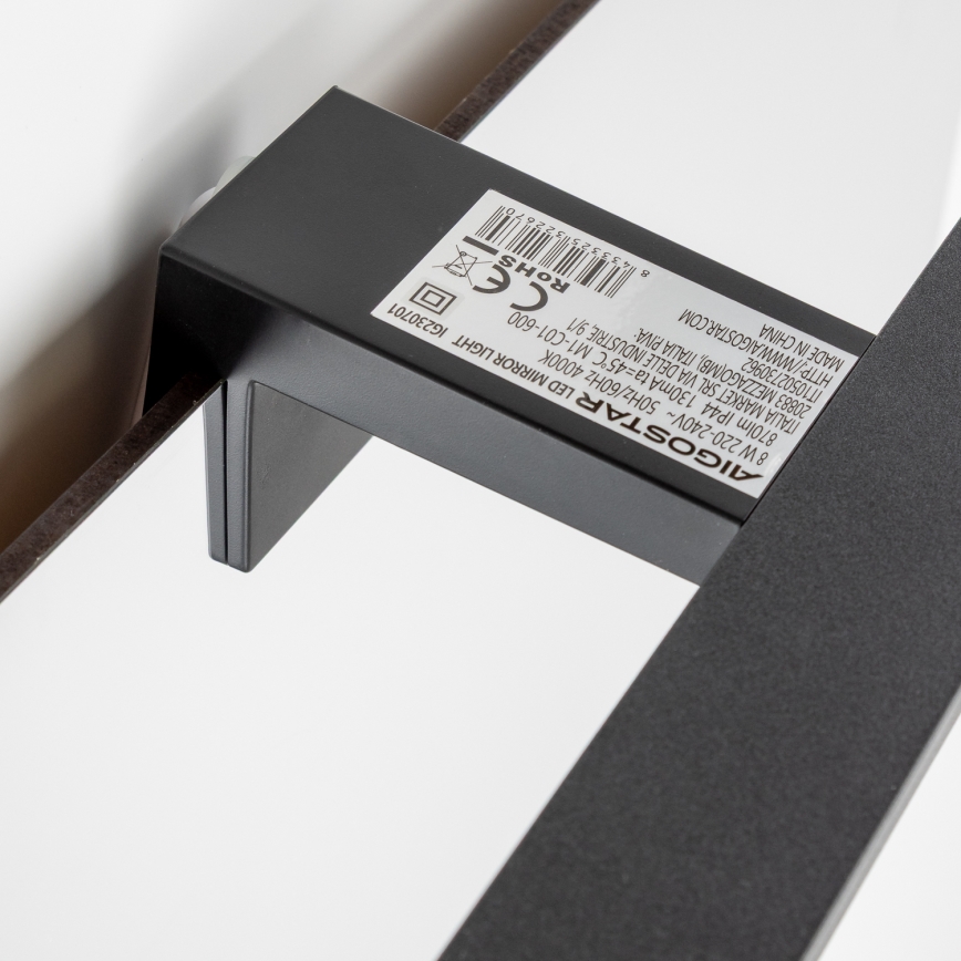 Aigostar - LED kopalniška osvetlitev za ogledalo LED/8W/230V 4000K 40 cm IP44 črna