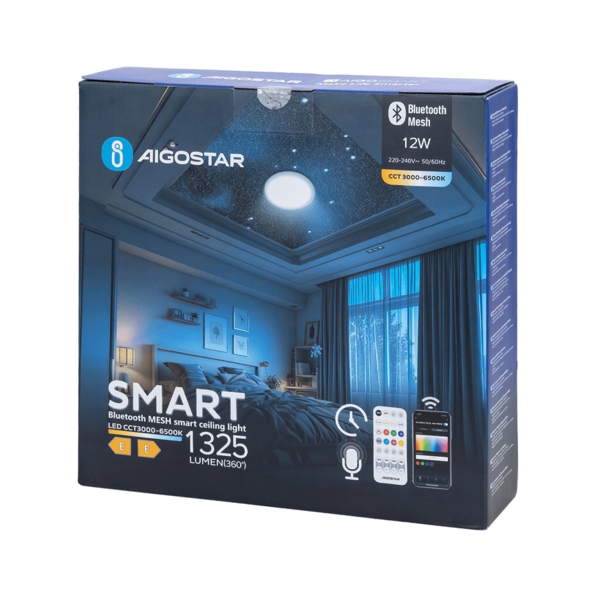 Aigostar - LED Kopalniška stropna svetilka MESH LED/12W/230V 3000-6500K IP44 + Daljinski upravljalnik