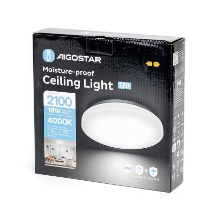 Aigostar - LED Kopalniška stropna svetilka LED/18W/230V 4000K IP54