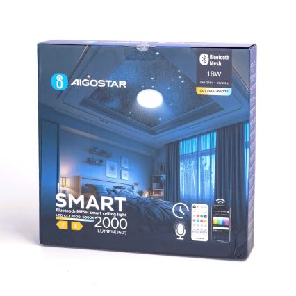 Aigostar - LED Kopalniška stropna svetilka MESH LED/18W/230V 3000-65000K IP44 + Daljinski upravljalnik