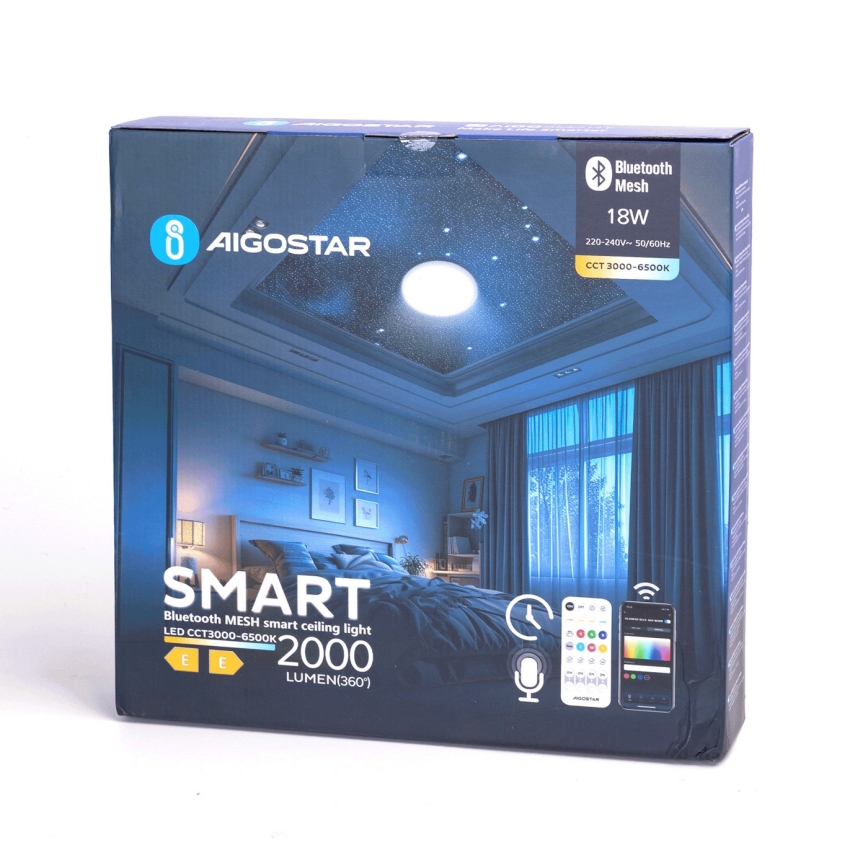 Aigostar - LED Kopalniška stropna svetilka MESH LED/18W/230V 3000-65000K IP44 + Daljinski upravljalnik