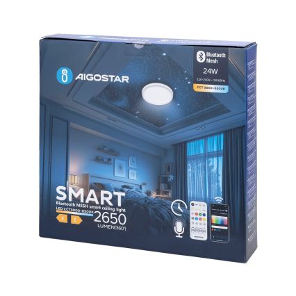 Aigostar - LED Kopalniška stropna svetilka MESH LED/24W/230V 3000-6500K IP44 + Daljinski upravljalnik