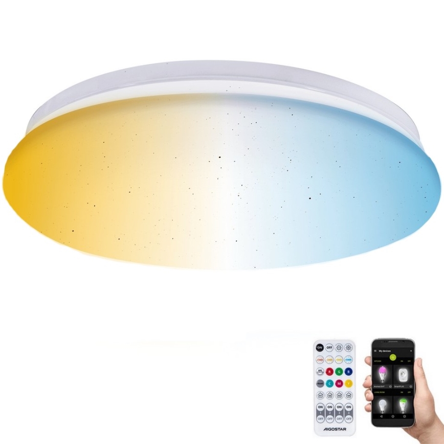 Aigostar - LED Kopalniška stropna svetilka MESH LED/18W/230V 3000-65000K IP44 + Daljinski upravljalnik