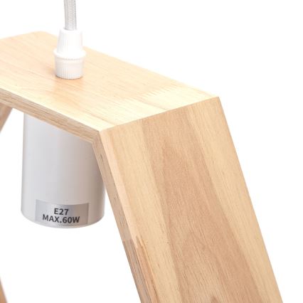 Aigostar - LED lesen lestenec na vrvici 1xE27/9W/230V 2200K iz borovine
