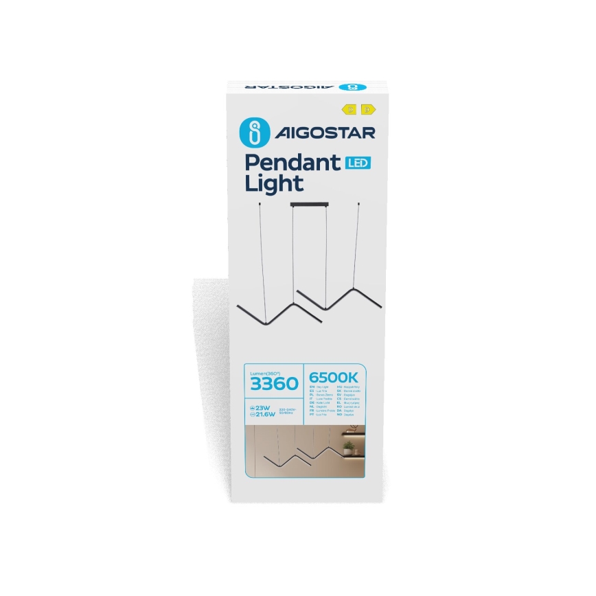 Aigostar - LED Lestenec na vrvici LED/23W/230V 6500K