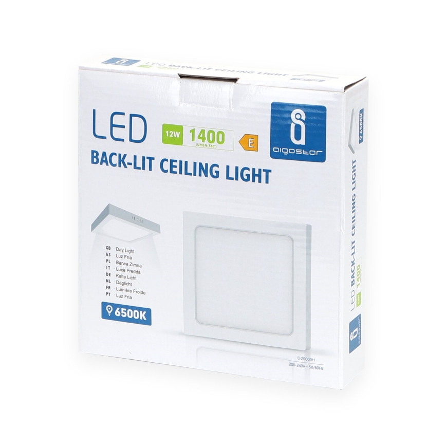 Aigostar - LED Nadgradna stropna svetilka LED/12W/230V 17,3x17,3 cm 6500K bela