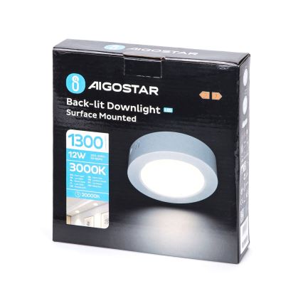 Aigostar - LED Nadgradna stropna svetilka LED/12W/230V pr. 17,4 cm 3000K bela