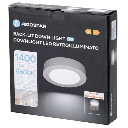 Aigostar - LED Nadgradna stropna svetilka LED/12W/230V pr. 17,4 cm 6500K bela