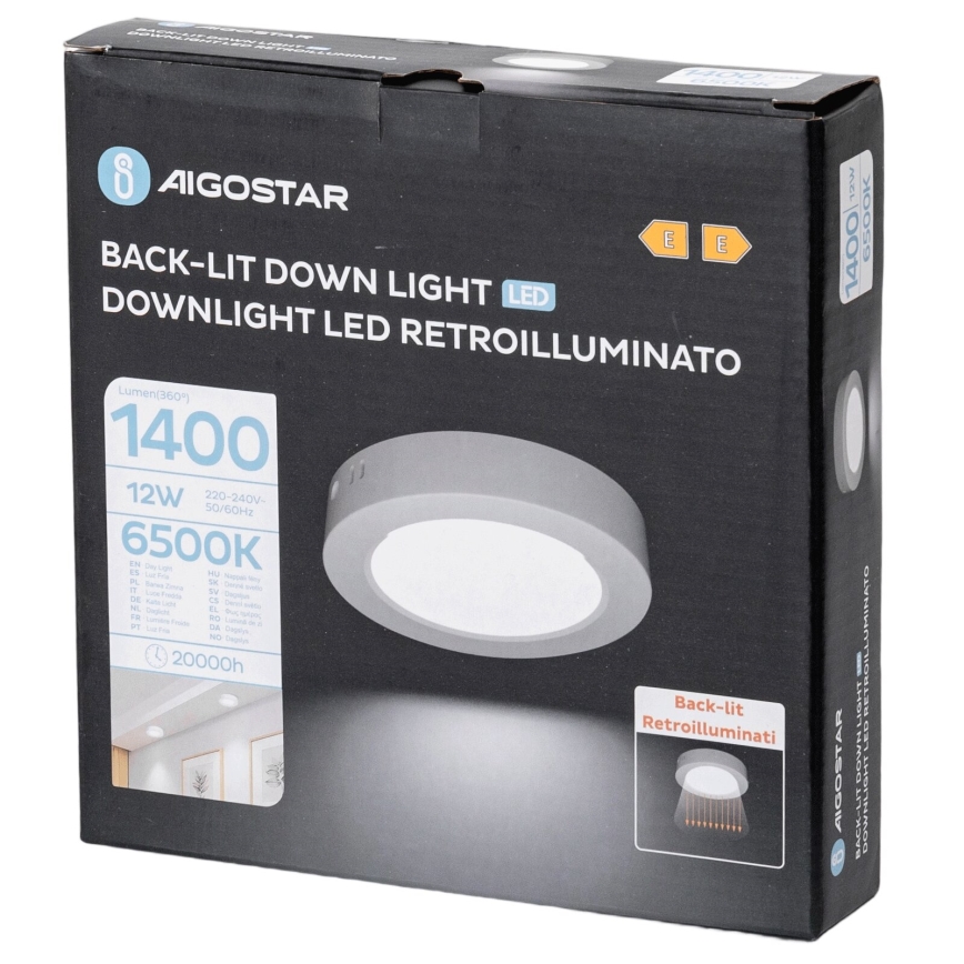Aigostar - LED Nadgradna stropna svetilka LED/12W/230V pr. 17,4 cm 6500K bela
