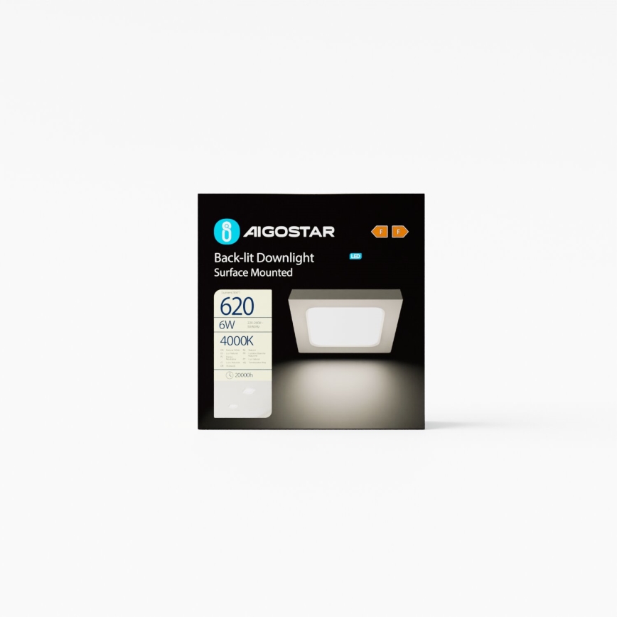 Aigostar - LED Nadgradna stropna svetilka LED/6W/230V 12,2x12,2 cm 4000K bela