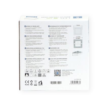 Aigostar - LED Nadgradna stropna svetilka LED/6W/230V 12,2x12,2 cm 6500K bela