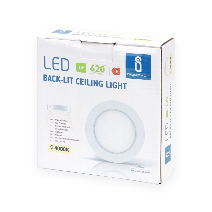 Aigostar - LED Nadgradna stropna svetilka LED/6W/230V pr. 12,3 cm 4000K bela