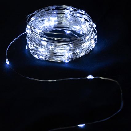 Aigostar - LED zunanji niz 50xLED/3xAA IP44 5,3 m hladna bela