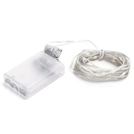 Aigostar - LED niz 50xLED/3xAA 5,3m topla bela