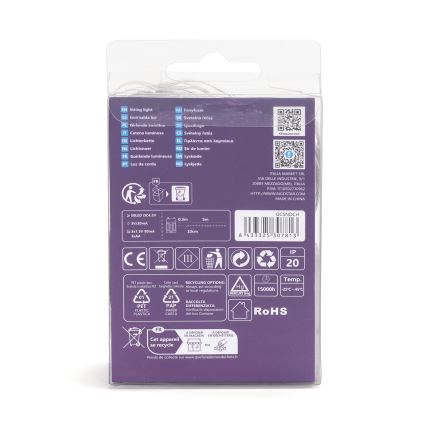 Aigostar - LED niz 50xLED/3xAA 5,3m topla bela