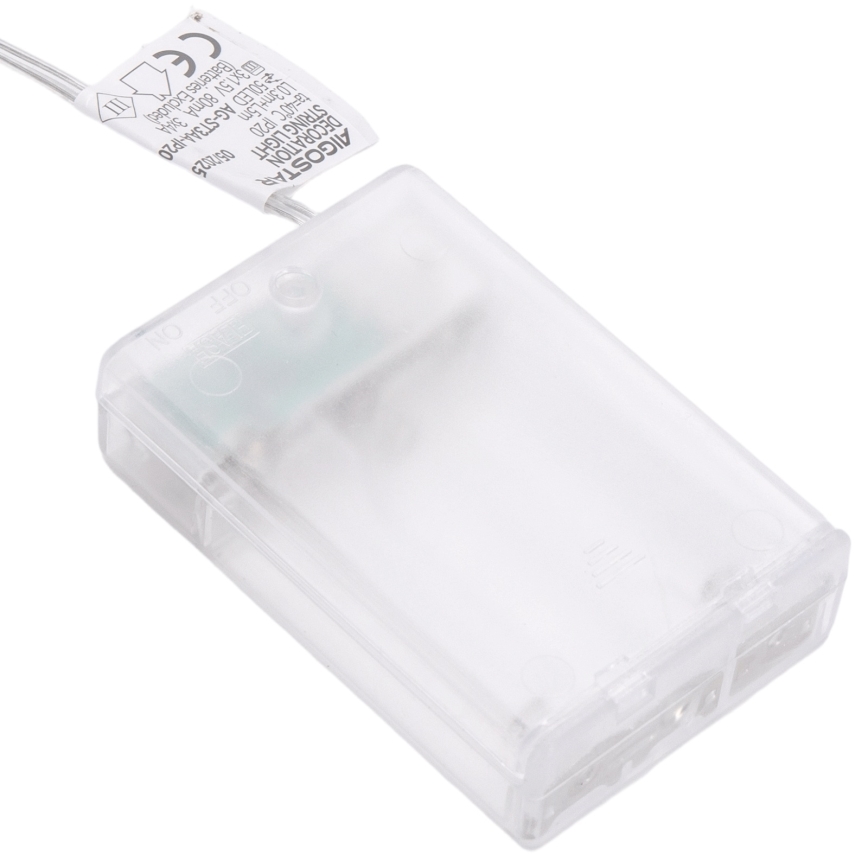 Aigostar - LED veriga 50xLED/3xAA 5 m topla bela srebrna