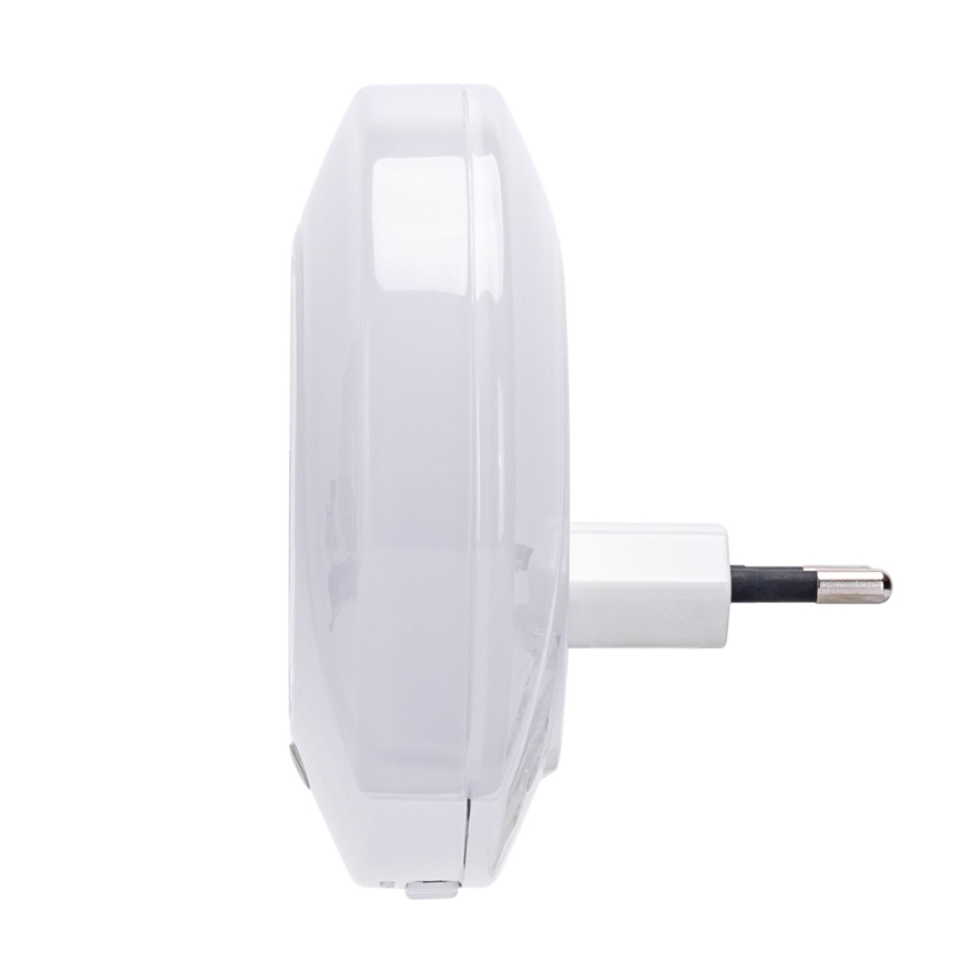 Aigostar - vtična LED nočna svetilka s senzorjem mraka in USB LED/0,4W/230V