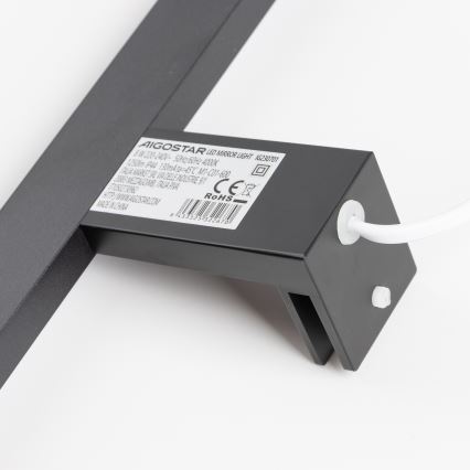 Aigostar - LED osvetlitev kopalniškega ogledala LED/8W/230V 4000K 40 cm IP44 črna