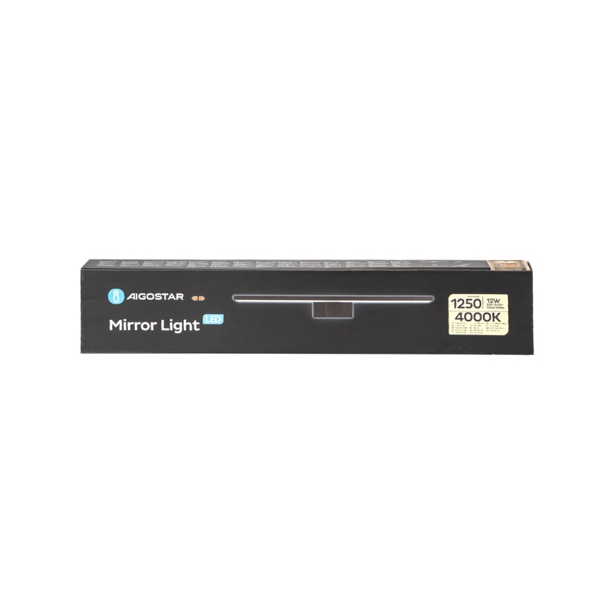 Aigostar - LED osvetlitev za kopalniško ogledalo LED/12W/230V 4000K 60 cm IP44 črna