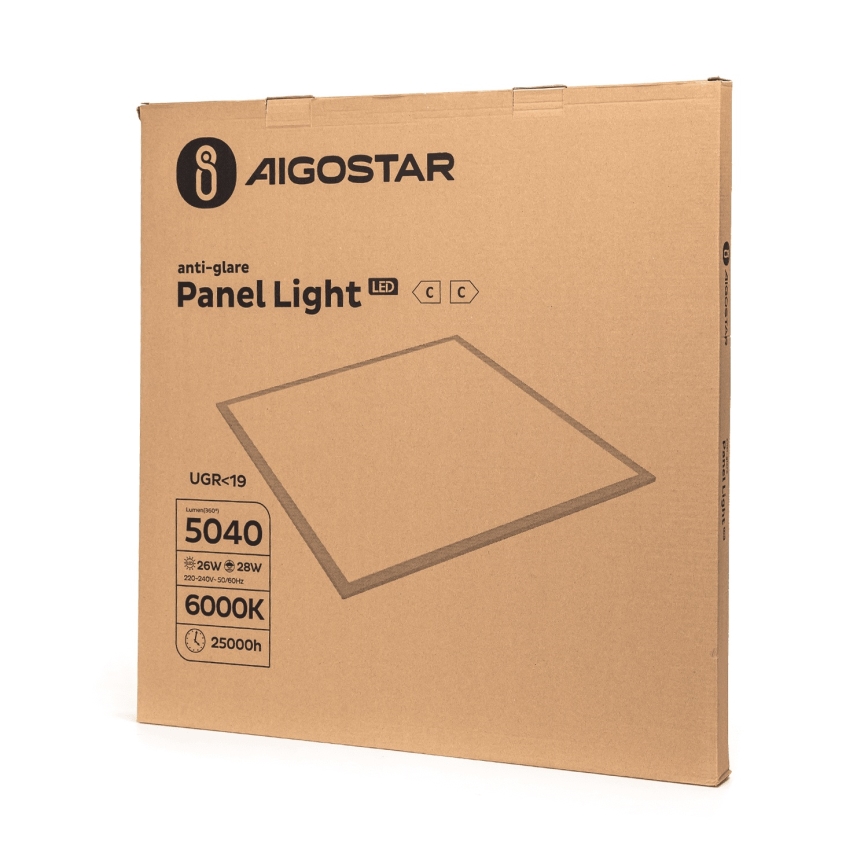 Aigostar - LED panel za spuščene strope LED/28W/230V Visoka učinkovitost UGR19 6000K 59,5x59,5 cm