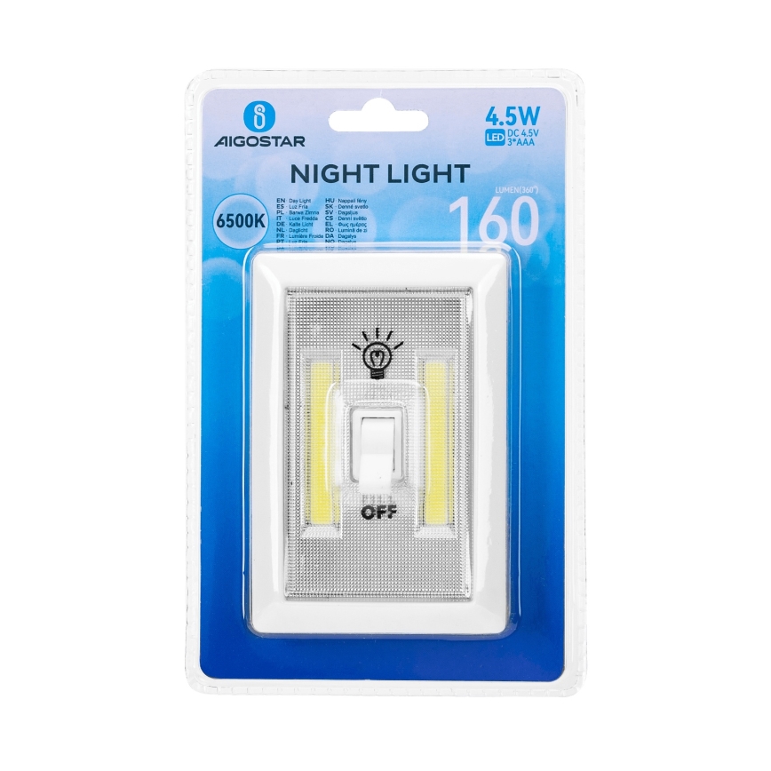 Aigostar - LED Prenosna nočna svetilka LED/3xAAA 6500K