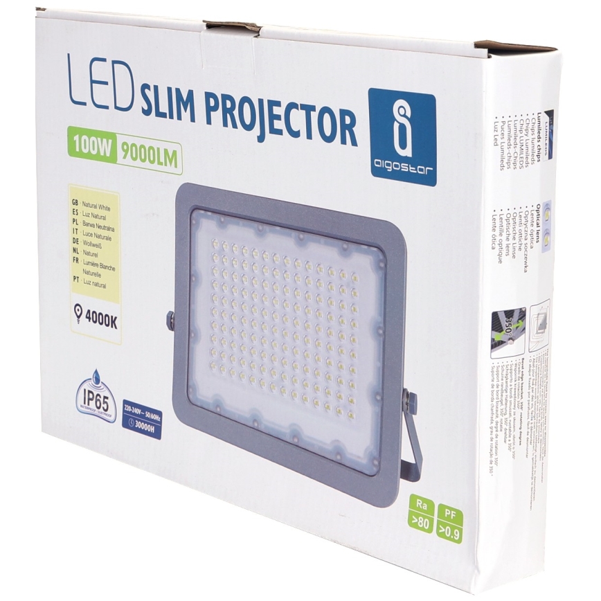 Aigostar - LED Reflektor LED/100W/230V siv 4000K IP65