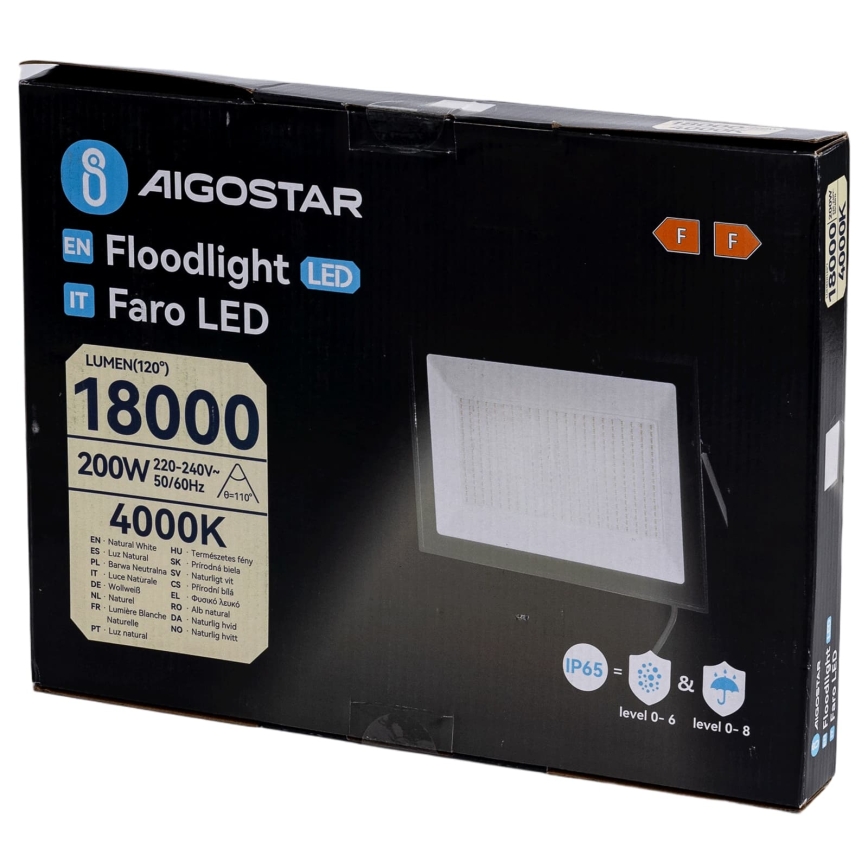 Aigostar - LED Reflektor LED/200W/230V 4000K IP65 črna