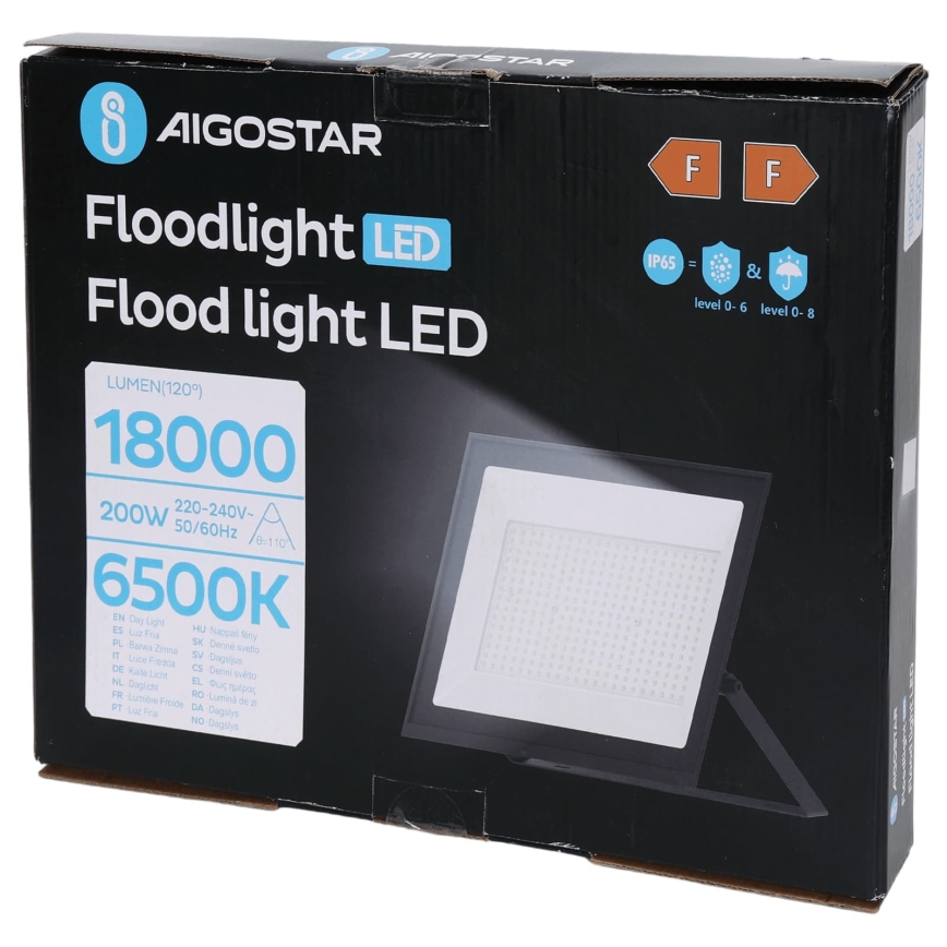 Aigostar - LED reflektor LED/200W/230V 6500K IP65 črna