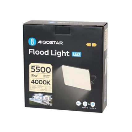 Aigostar - LED Reflektor LED/50W/230V 4000K IP65 črna