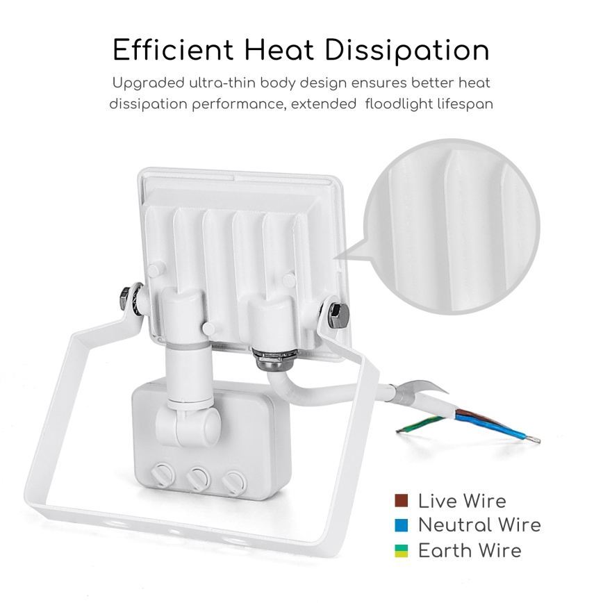 Aigostar - LED Reflektor s senzorjem LED/10W/230V 4000K IP65 bela