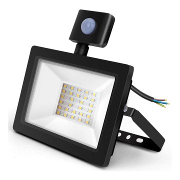 Aigostar - LED Reflektor s senzorjem LED/20W/230V 4000K IP65 črna