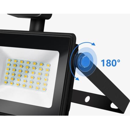 Aigostar - LED Reflektor s senzorjem LED/50W/230V 4000K IP65 črna