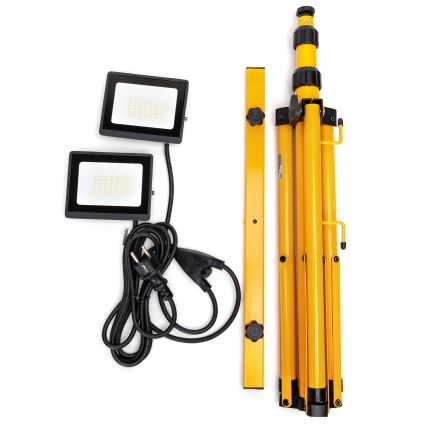 Aigostar - LED Reflektor s stojalom 2xLED/30W/230V 6500K IP65 oranžna/črna